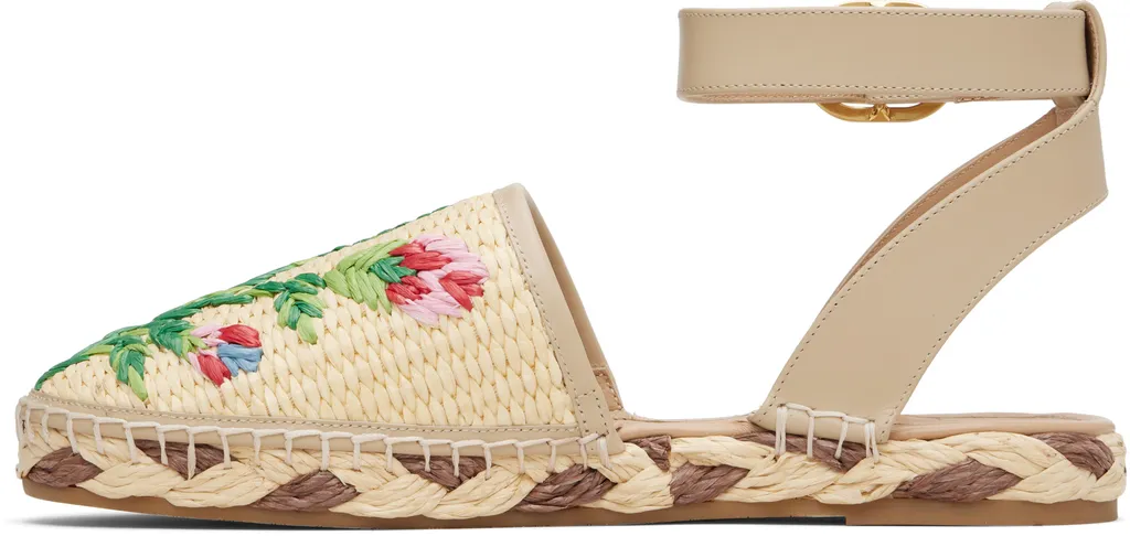 Polished Leather And Woven Faux Espadrilles