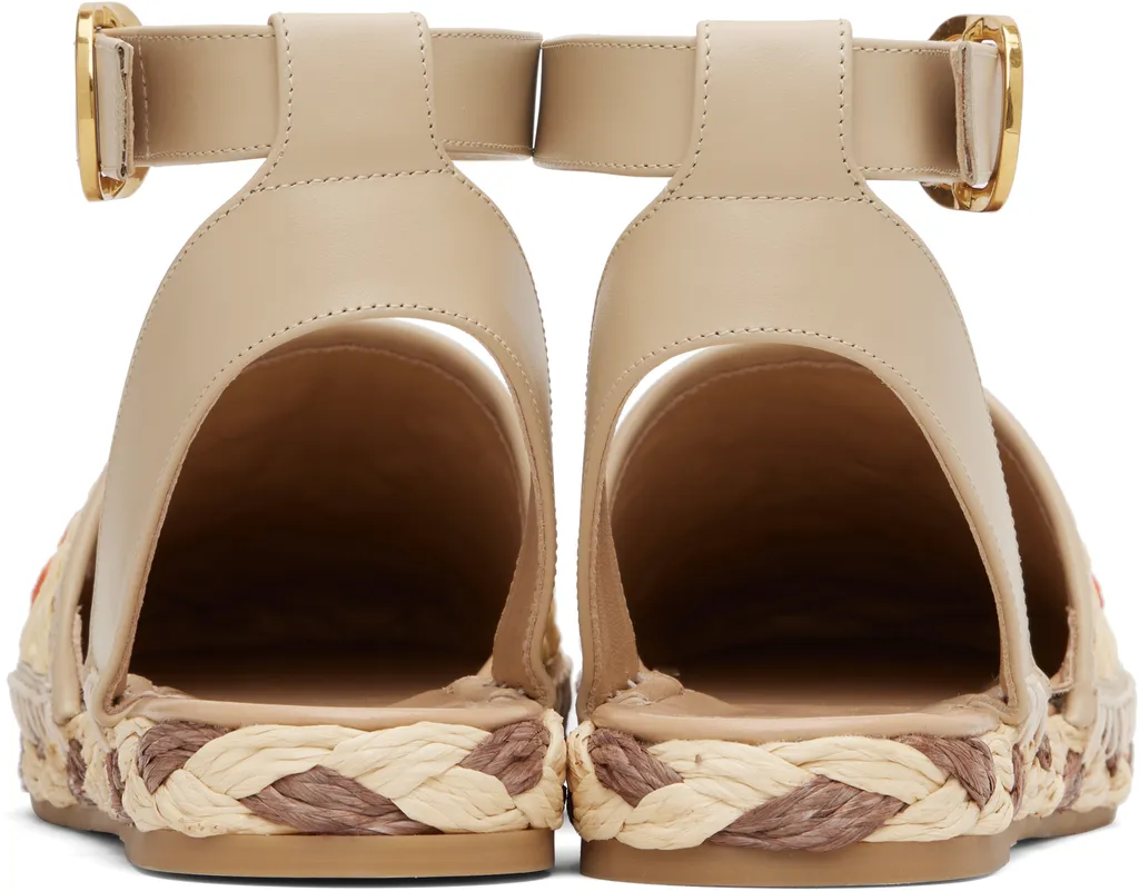 Polished Leather And Woven Faux Espadrilles