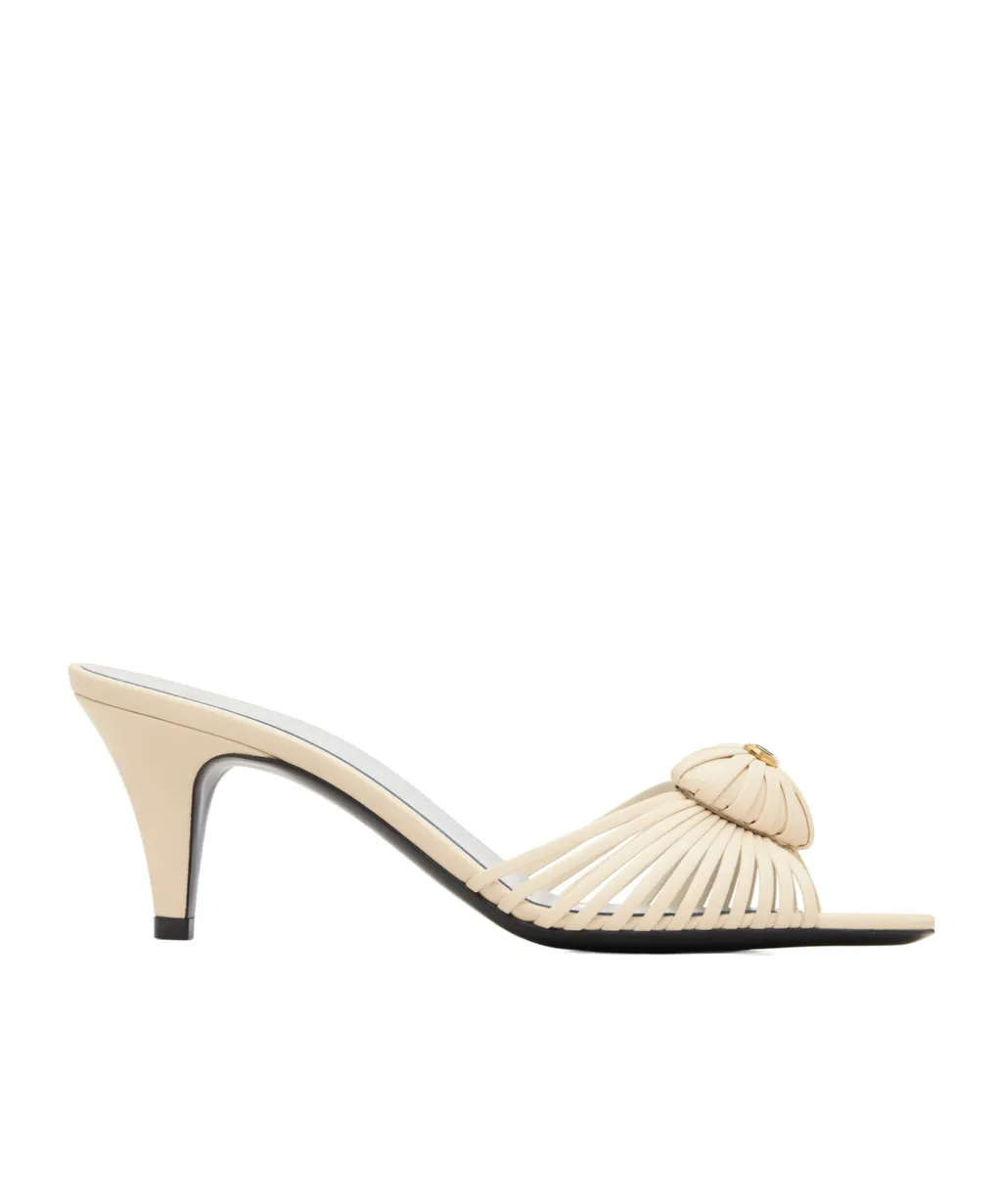 Leather Woven Heart-Shaped High-Heeled Sandals