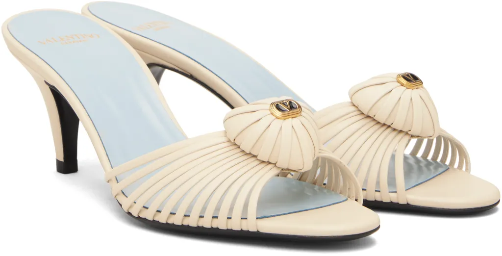 Leather Woven Heart-Shaped High-Heeled Sandals