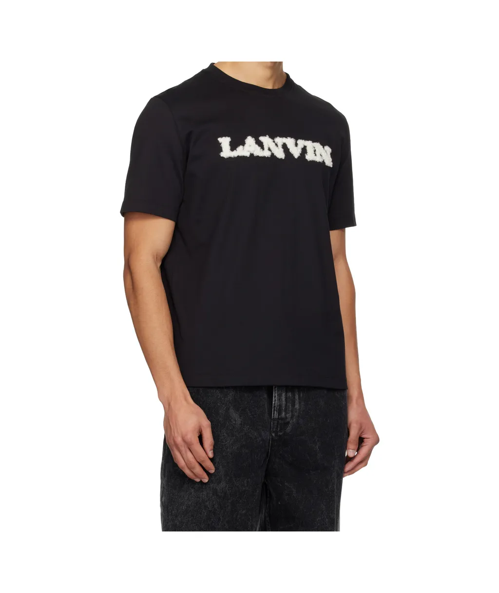 Imitation Lambswool Logo Cotton T-Shirt