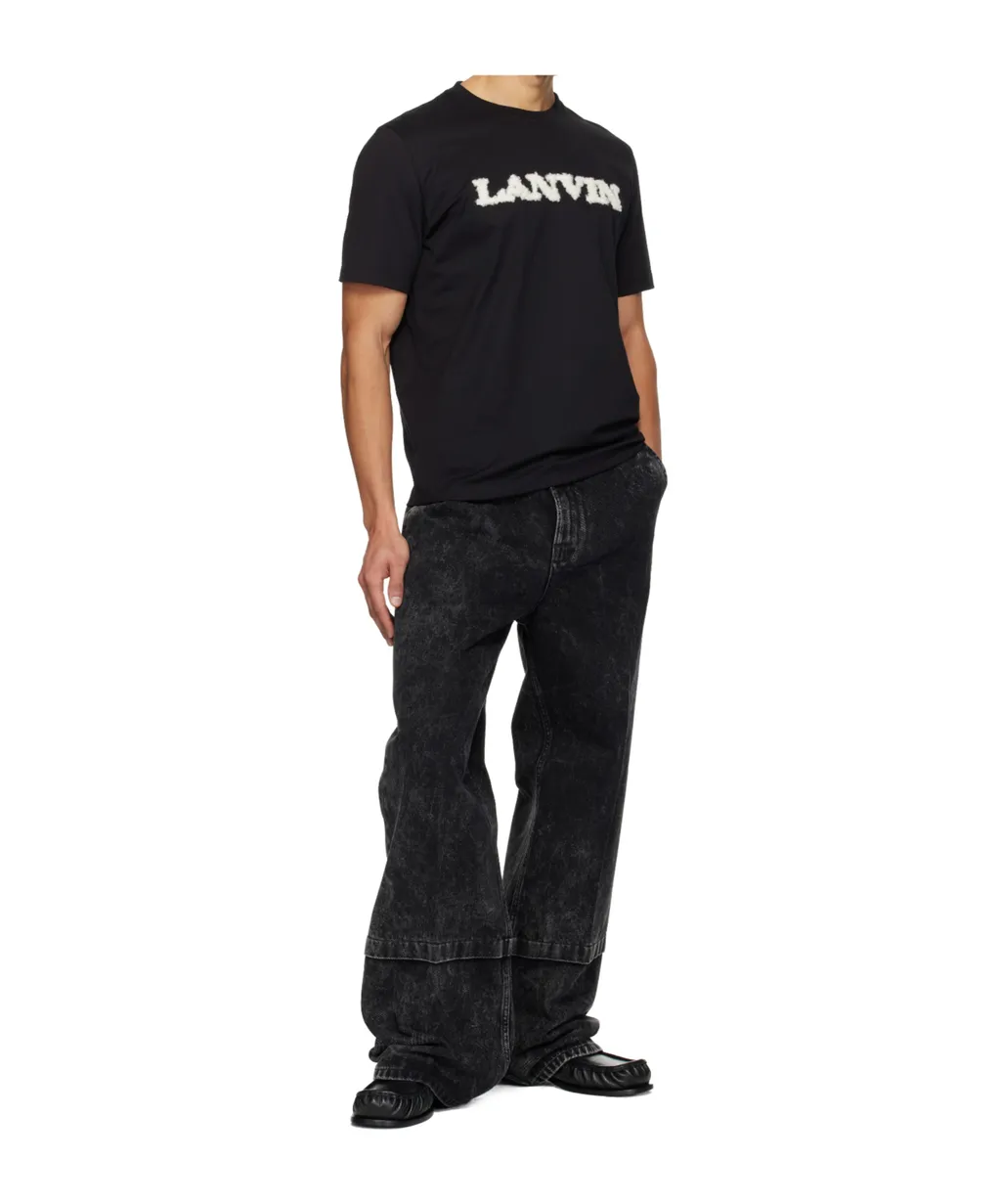Imitation Lambswool Logo Cotton T-Shirt