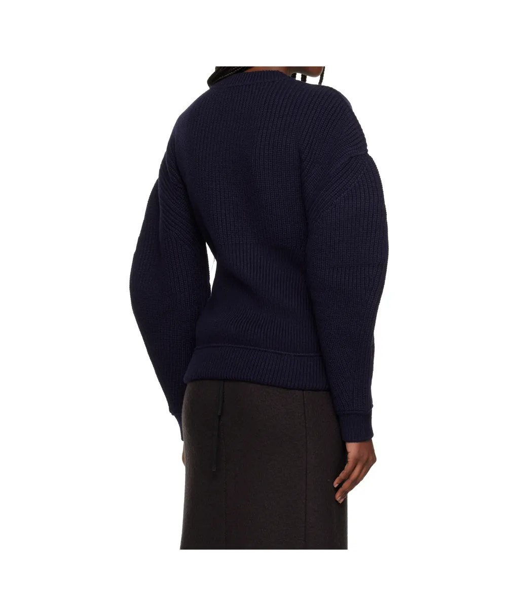 Ribbed Knitted Wool Sweater