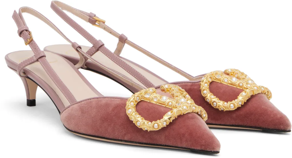 Vlogo Iconic Velvet Slingback Heels