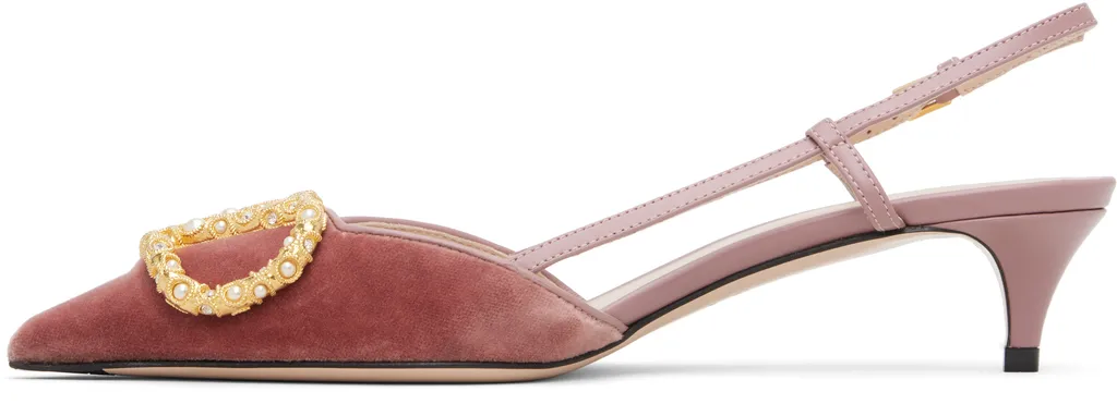 Vlogo Iconic Velvet Slingback Heels