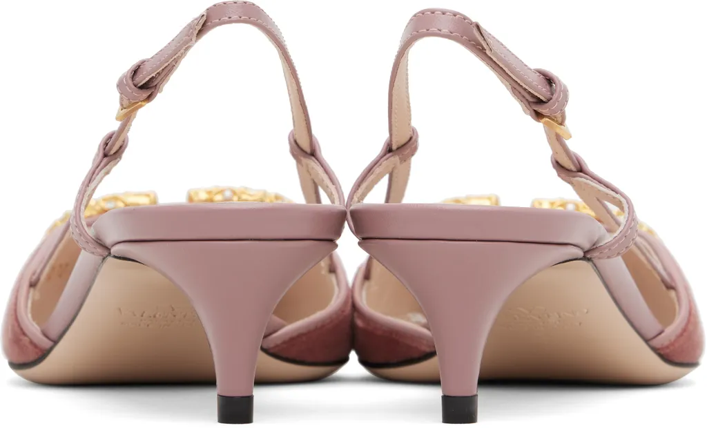 Vlogo Iconic Velvet Slingback Heels
