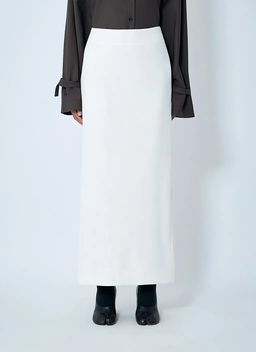 Back Zipper Midi Skirt