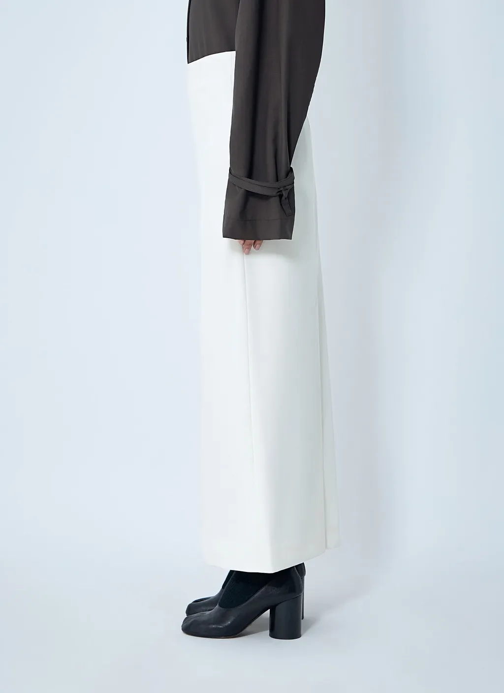 Back Zipper Midi Skirt