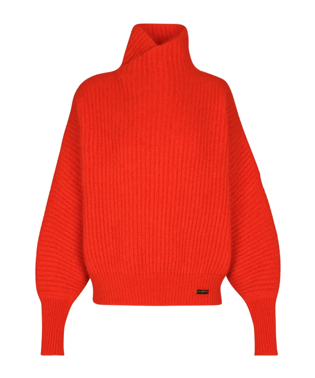 Mohair Knit Jumper With Collar Detail