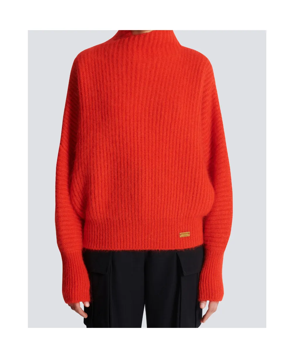 Mohair Knit Jumper With Collar Detail