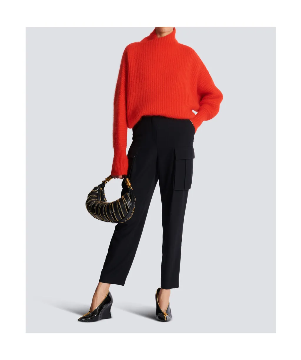 Mohair Knit Jumper With Collar Detail