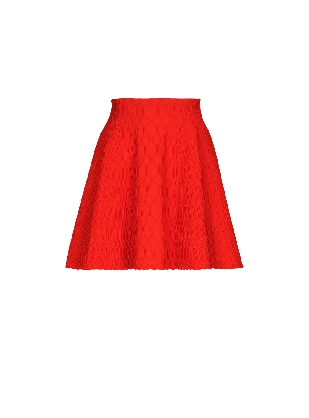 Flared Crocodile-Knit Skirt