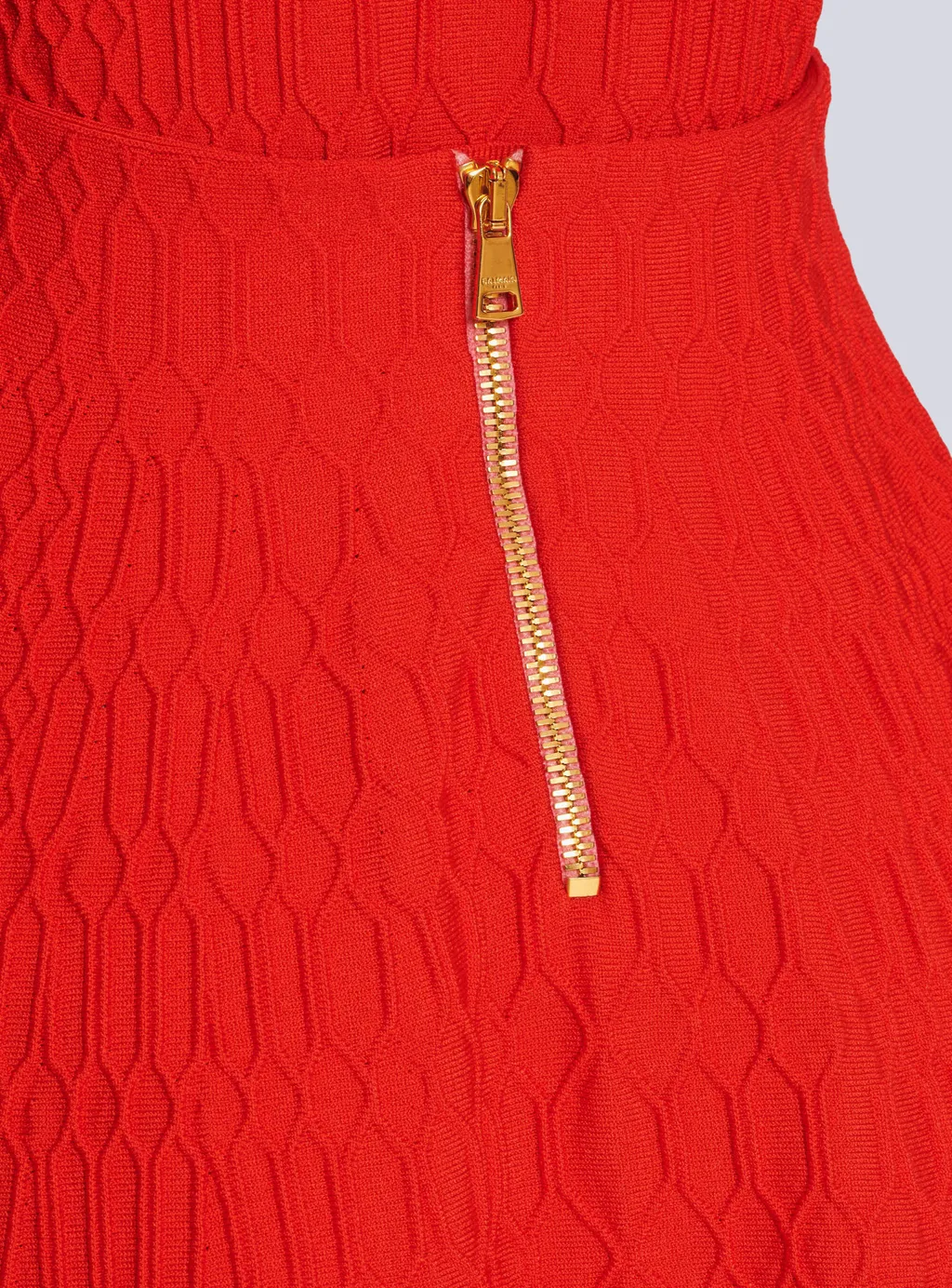 Flared Crocodile-Knit Skirt