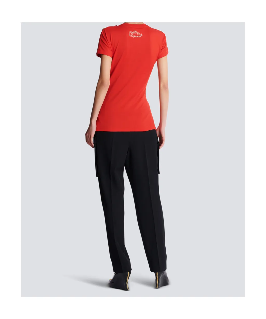 Short-Sleeved Draped Jersey T-Shirt