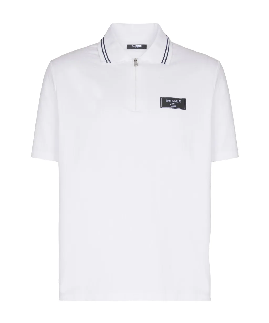 Monogrammed Polo Shirt With Balmain Couture Label