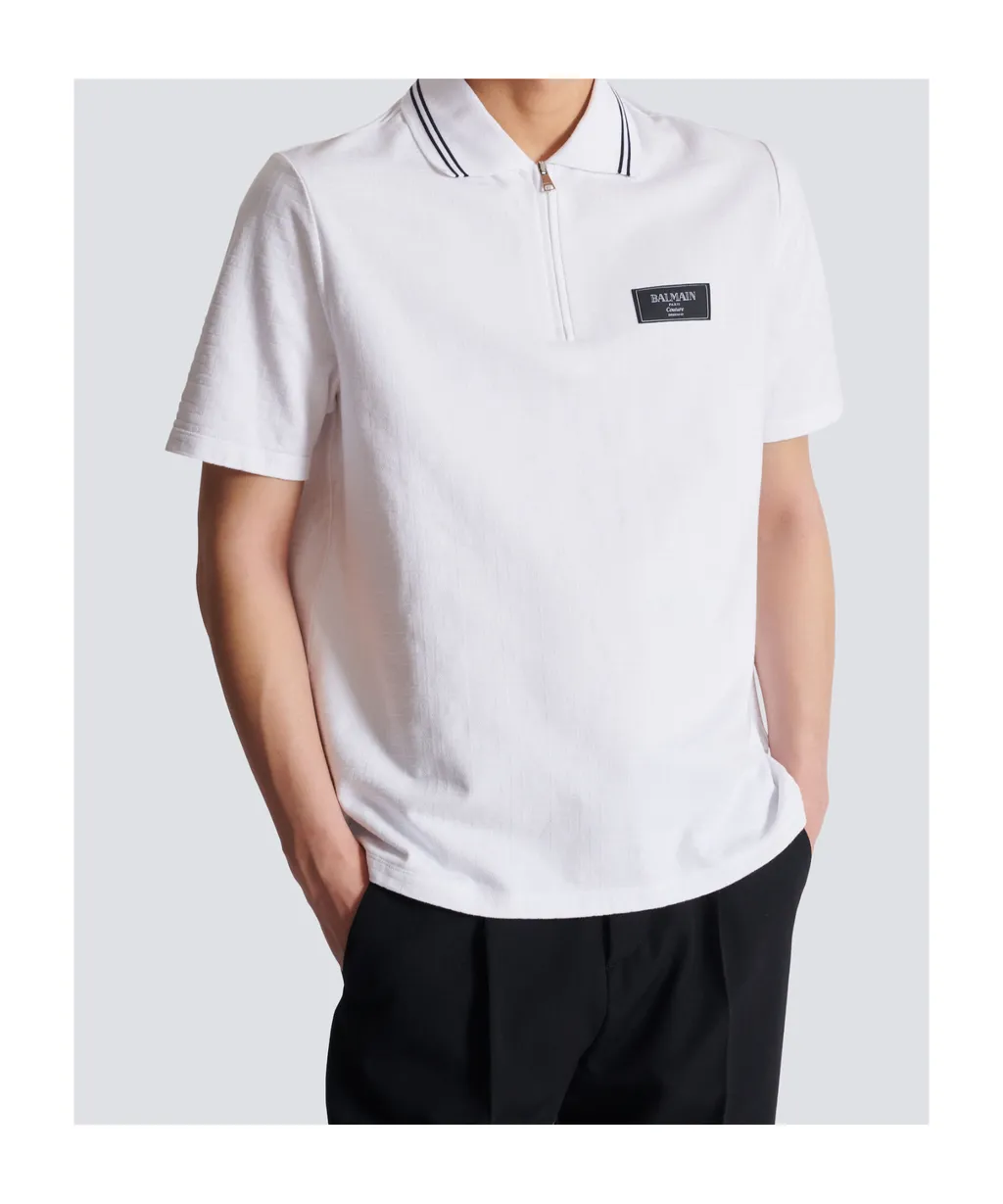 Monogrammed Polo Shirt With Balmain Couture Label