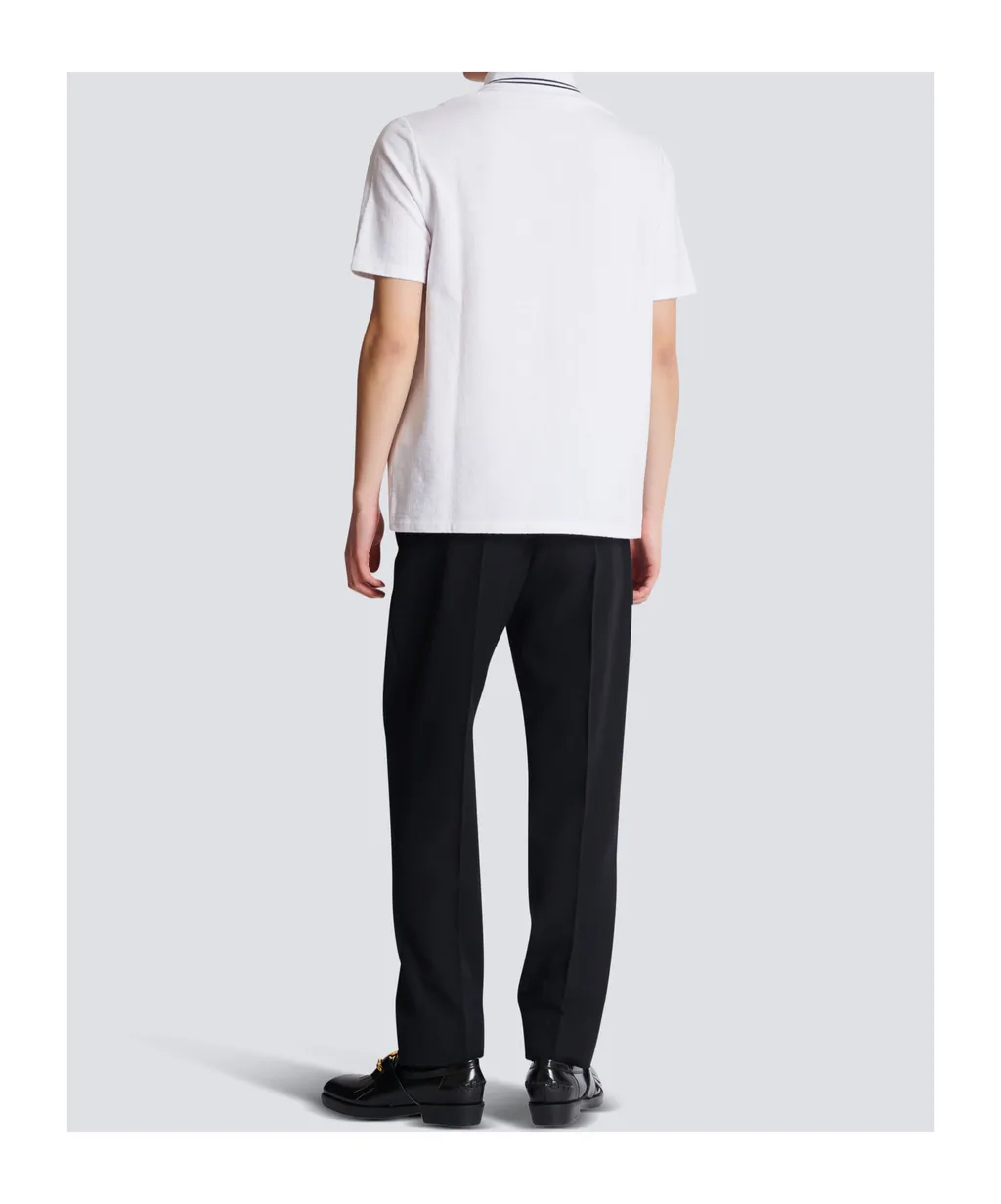 Monogrammed Polo Shirt With Balmain Couture Label