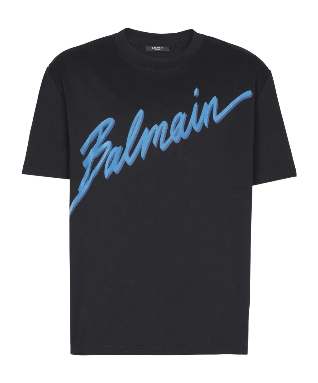 Balmain Lettre Flocked T-Shirt