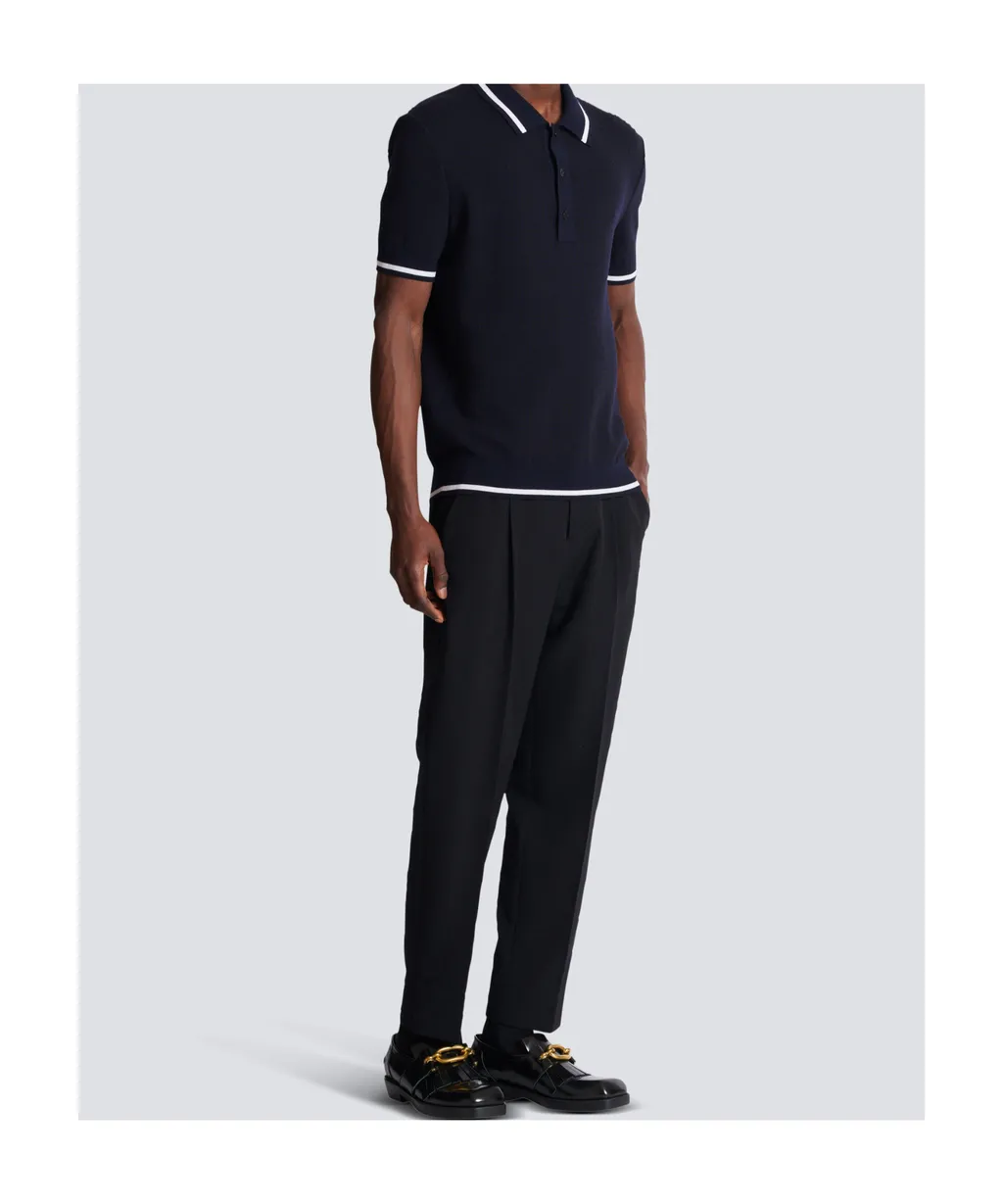 Monogrammed Merino Wool Polo Shirt