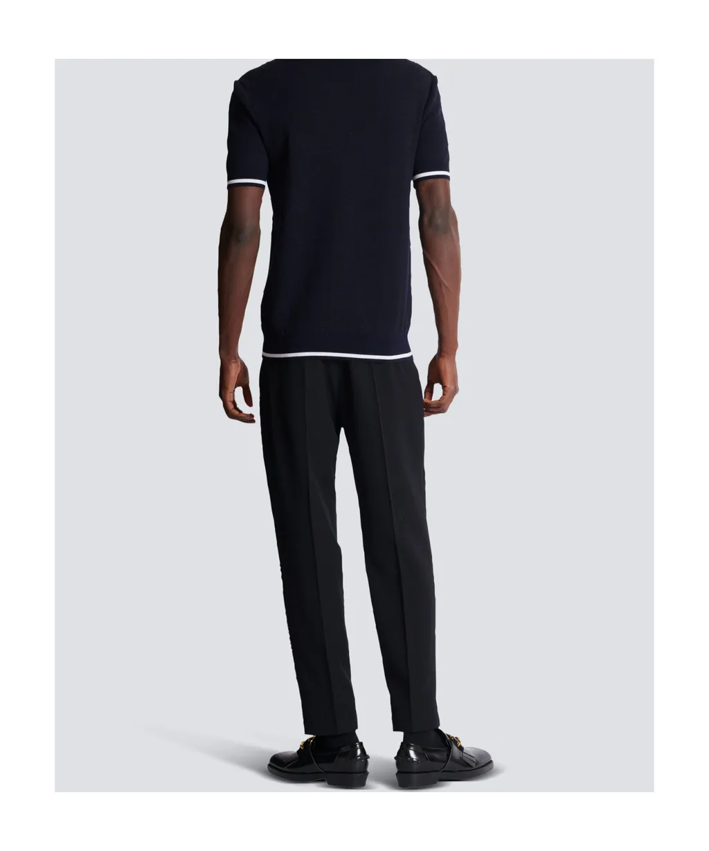 Monogrammed Merino Wool Polo Shirt