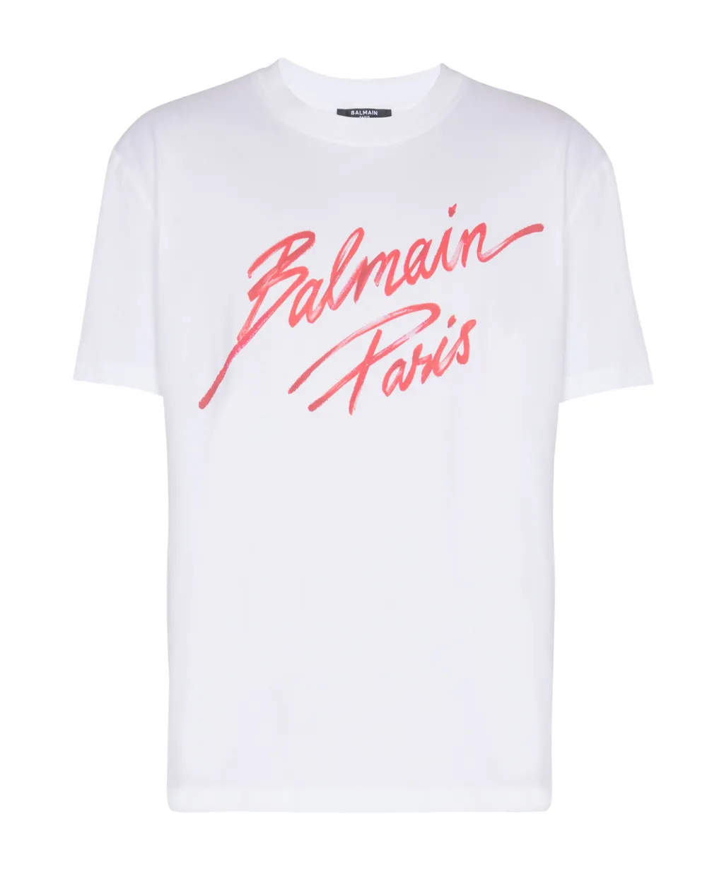 T-Shirt With Balmain Lipstick Print