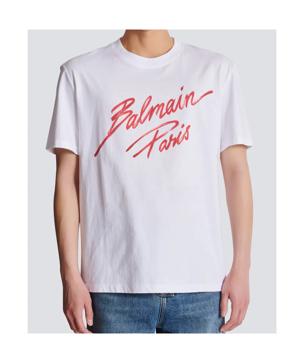 T-Shirt With Balmain Lipstick Print