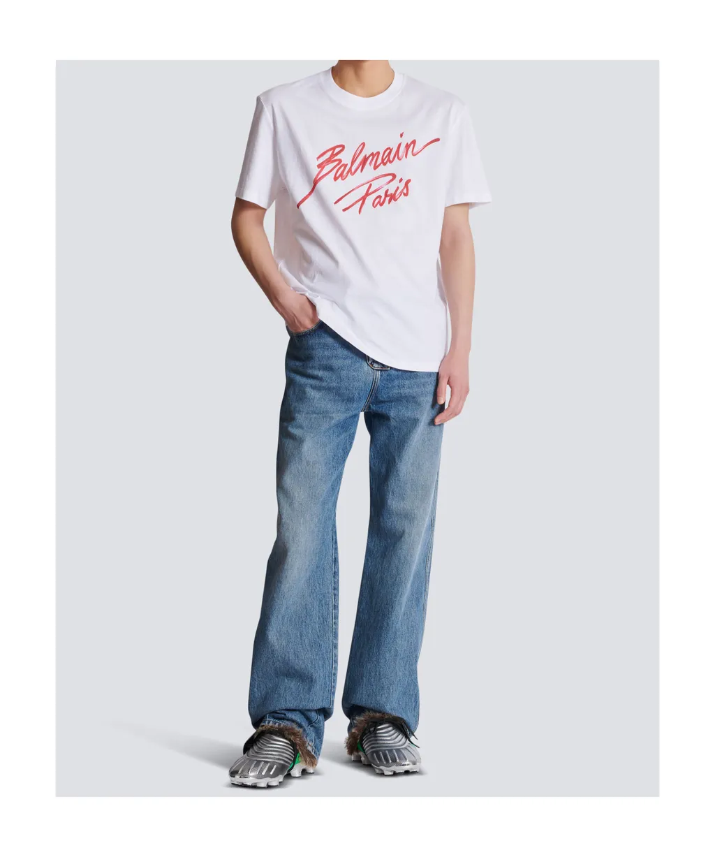 T-Shirt With Balmain Lipstick Print