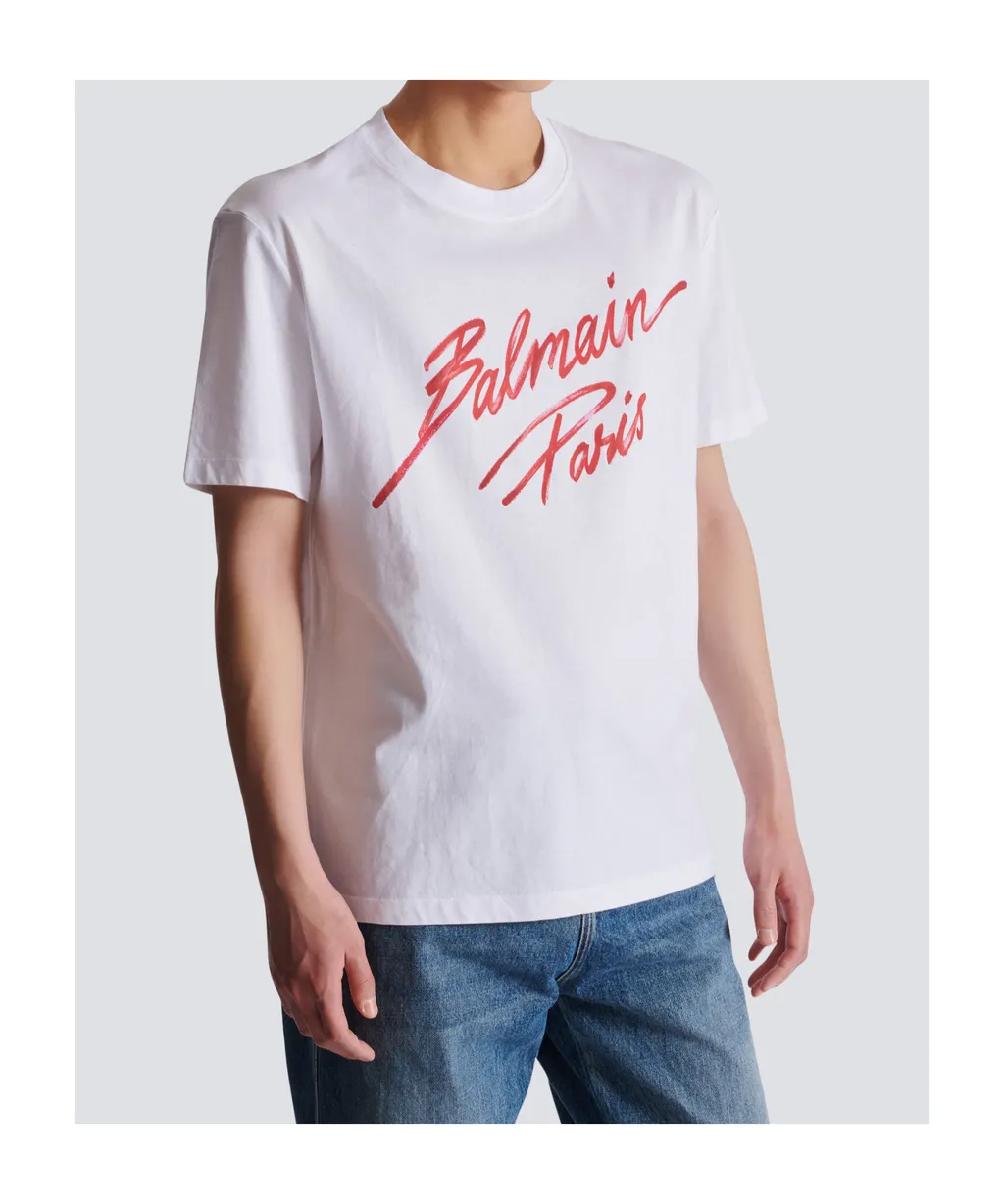 T-Shirt With Balmain Lipstick Print