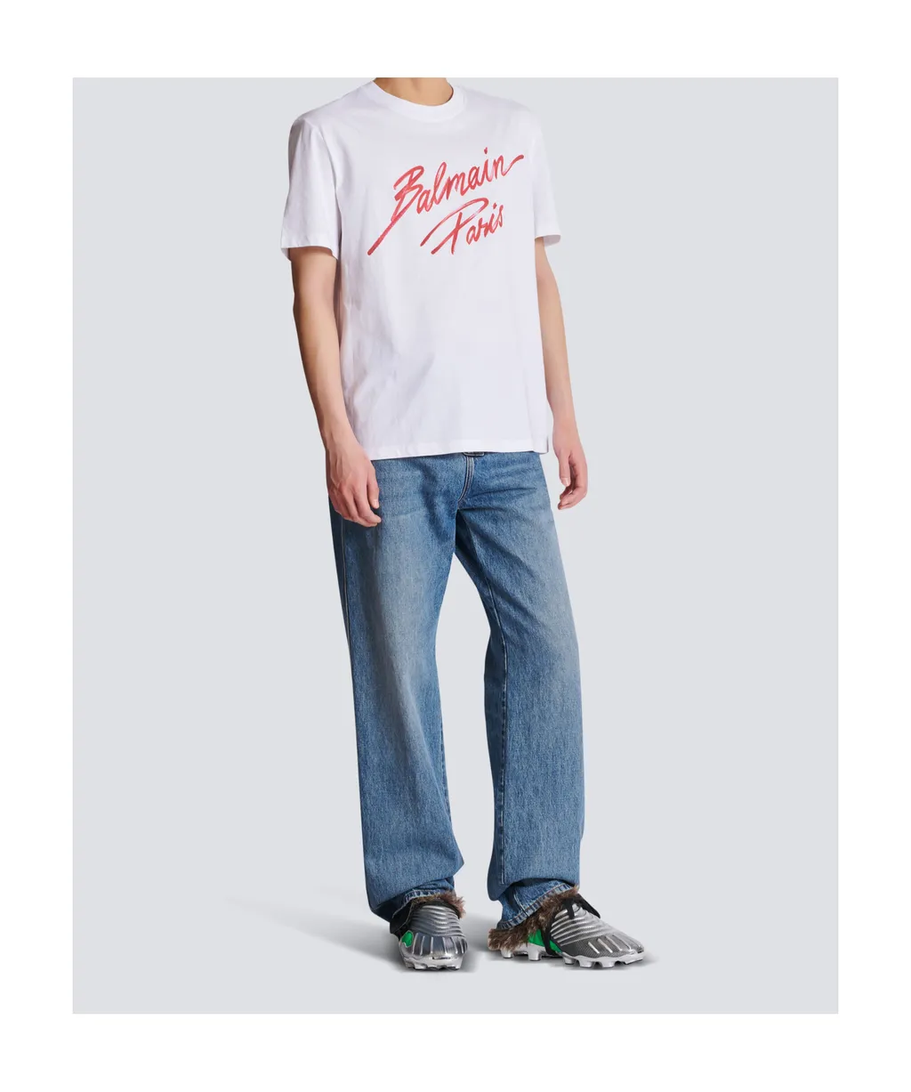 T-Shirt With Balmain Lipstick Print