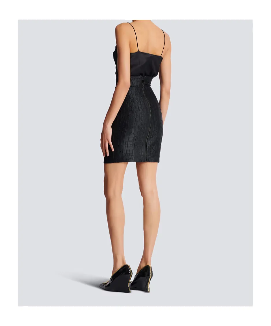 Crocodile-Look Pencil Skirt