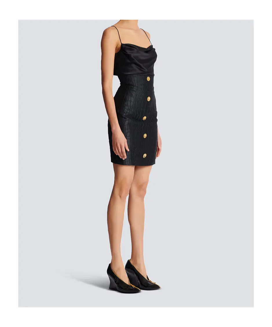 Crocodile-Look Pencil Skirt