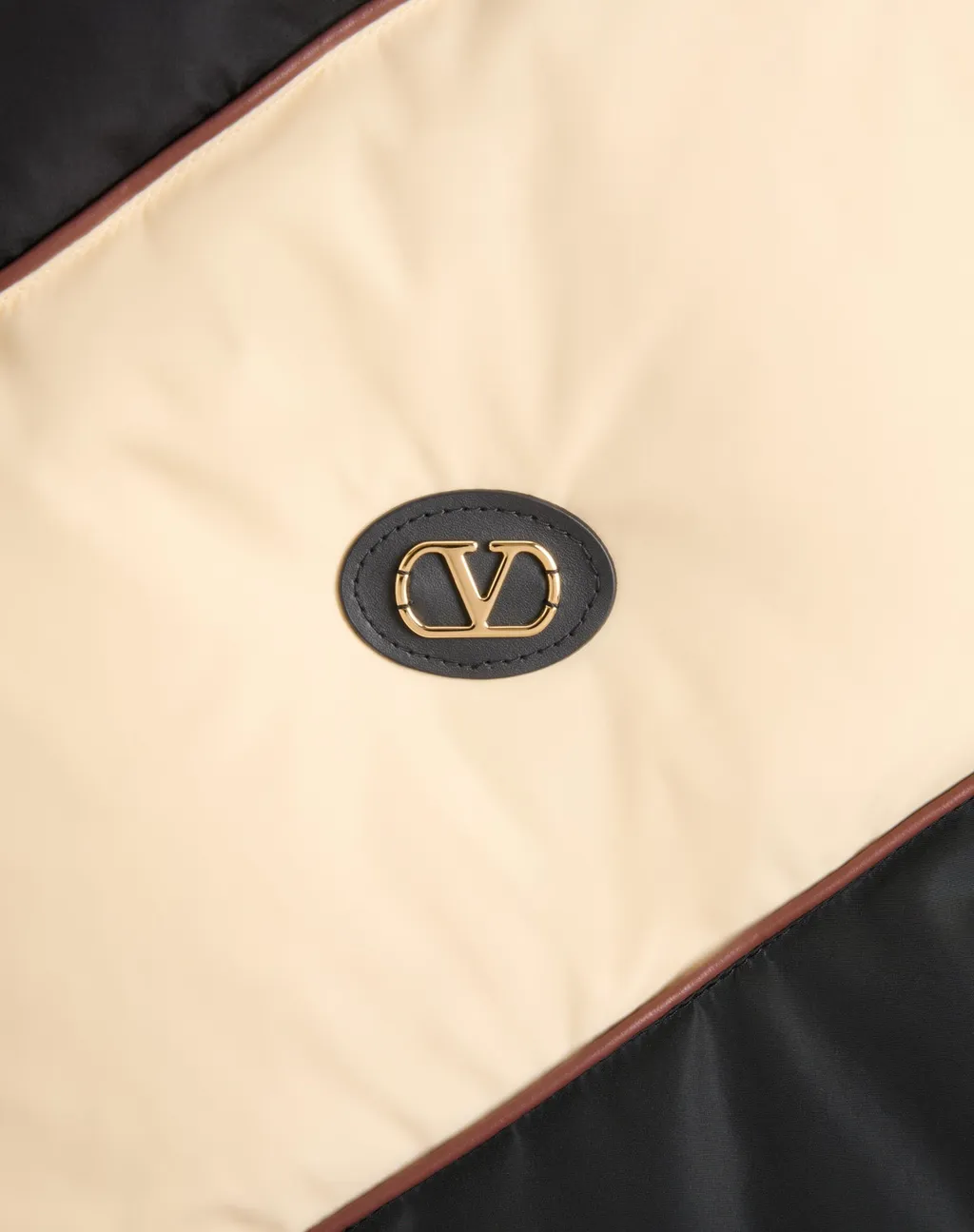 Valentino Hooded Down Jacket In Lightweight Nylon With Inlaid V And Vlogo Patch