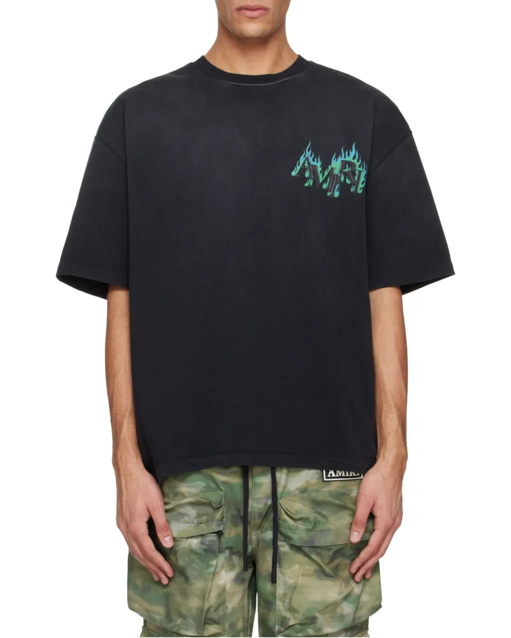 Amiri Logo Flames Crewneck T-Shirt