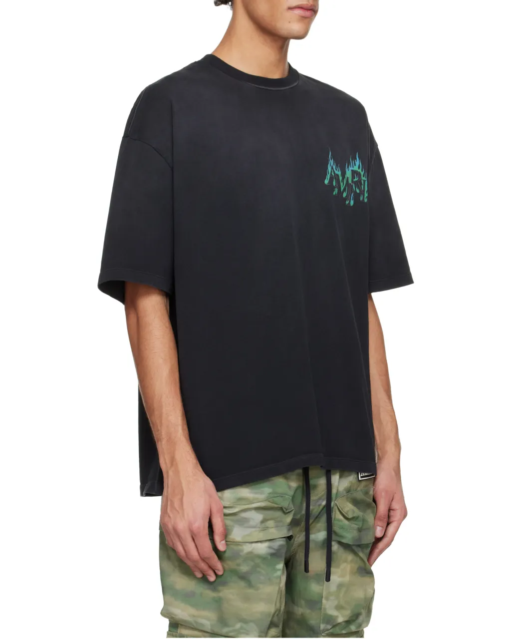 Amiri Logo Flames Crewneck T-Shirt