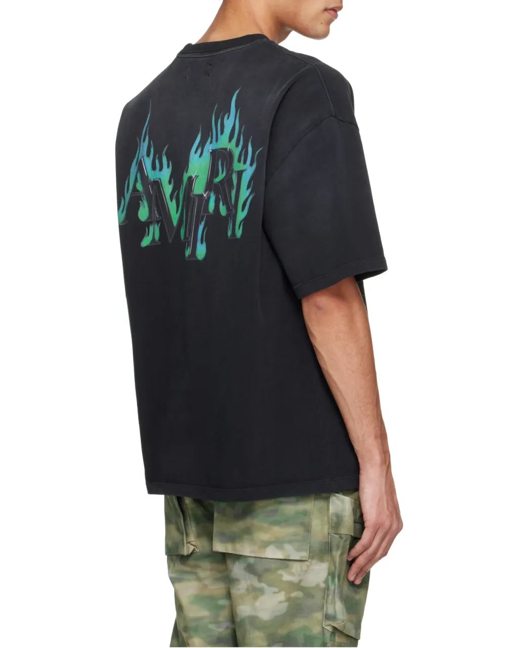Amiri Logo Flames Crewneck T-Shirt