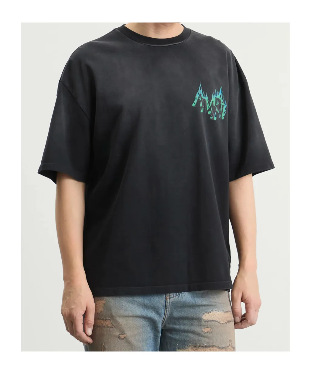 Amiri Logo Flames Crewneck T-Shirt