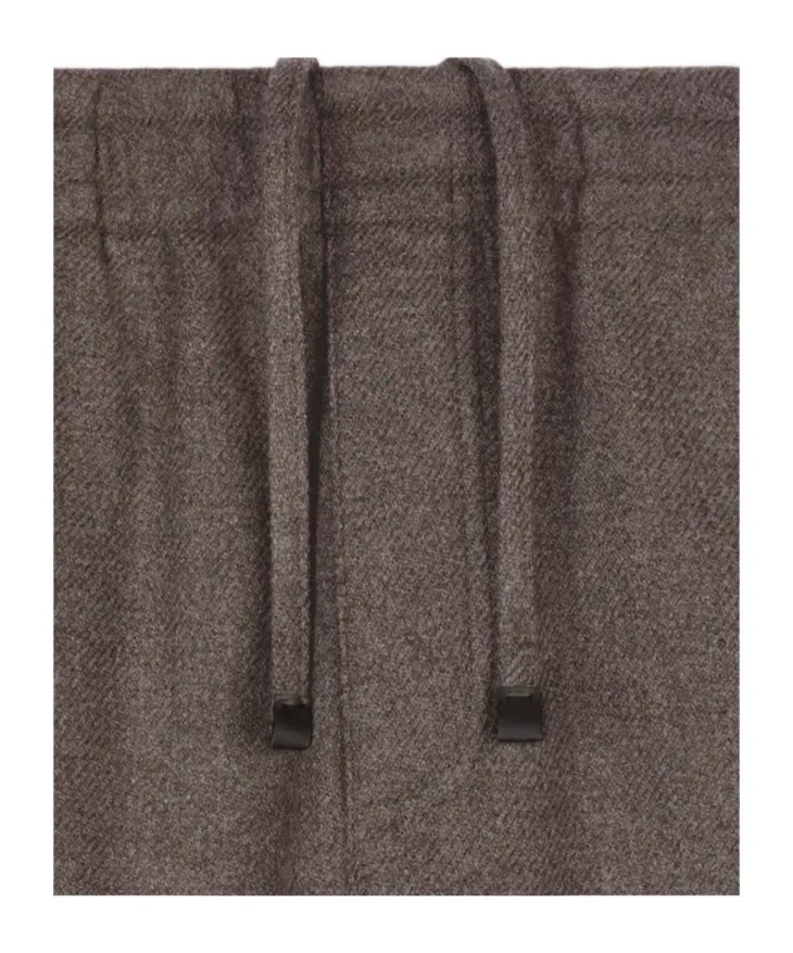 Wool Drawstring Casual Pants