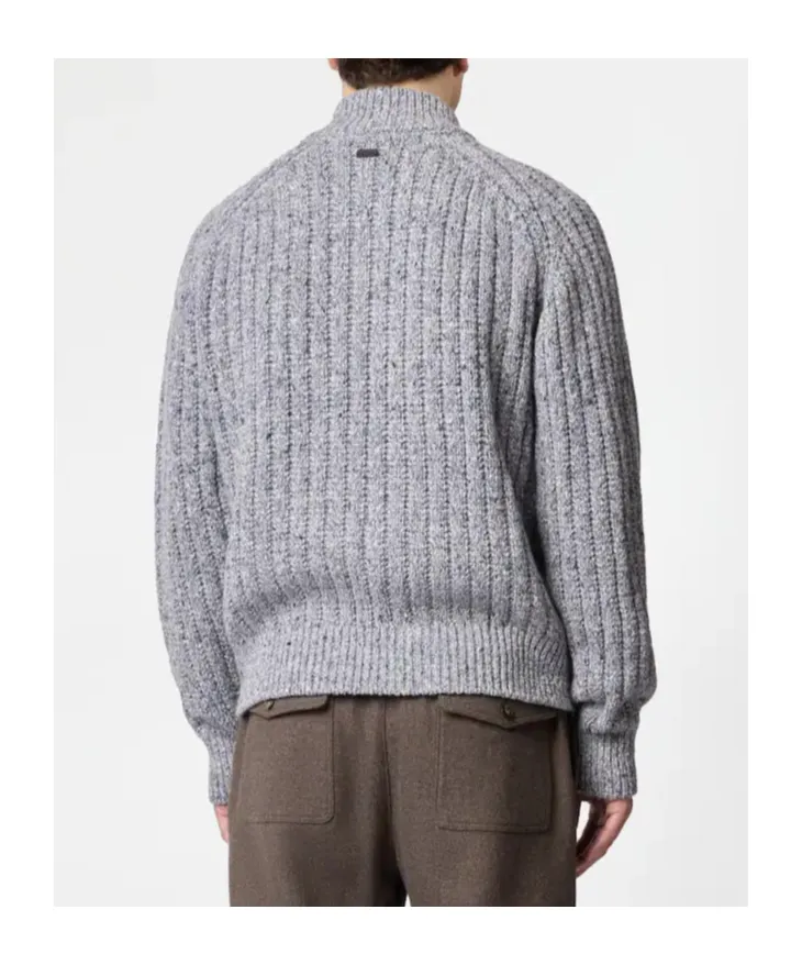 Zip-Up Ribbed Cardigan