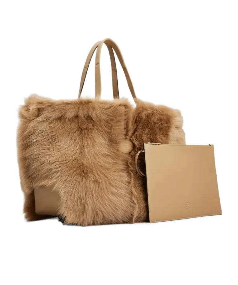 Shearling Small Tote Bag