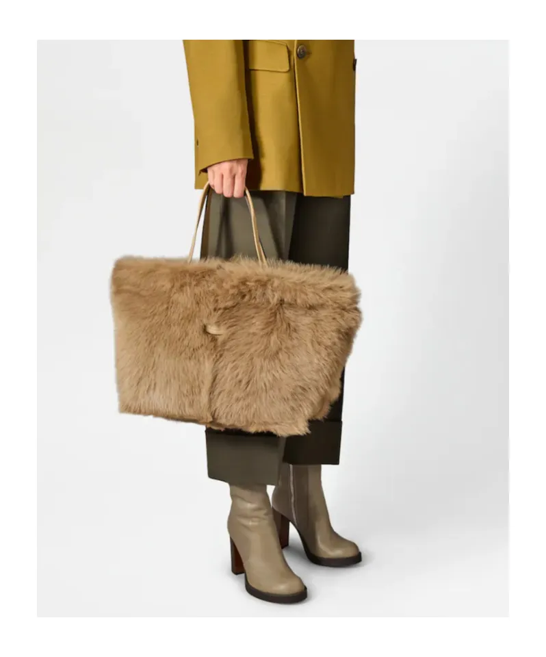 Shearling Small Tote Bag