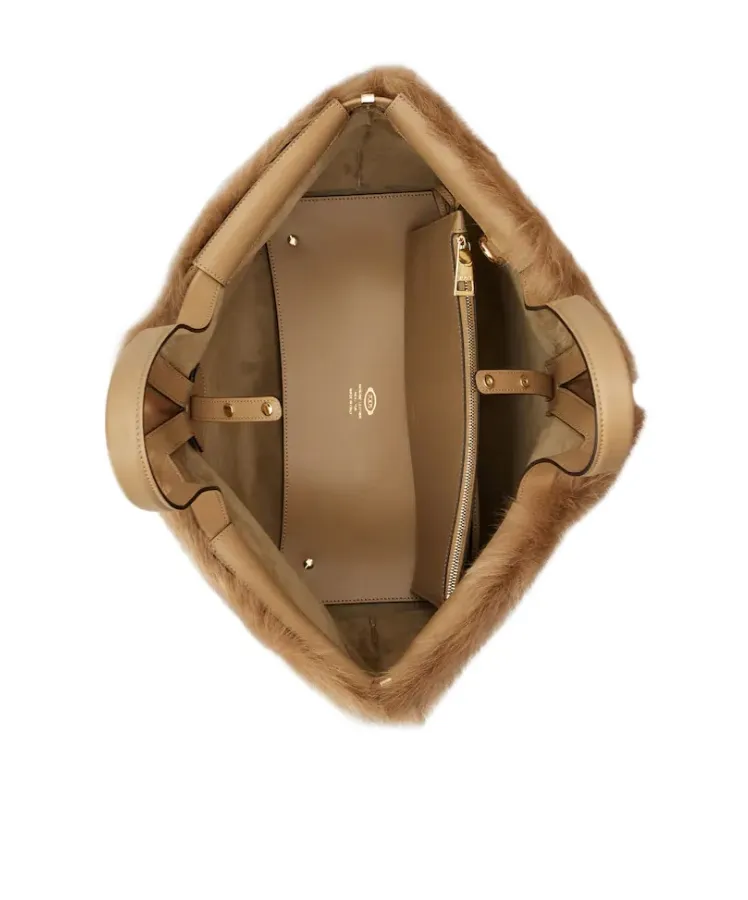 Shearling Small Tote Bag
