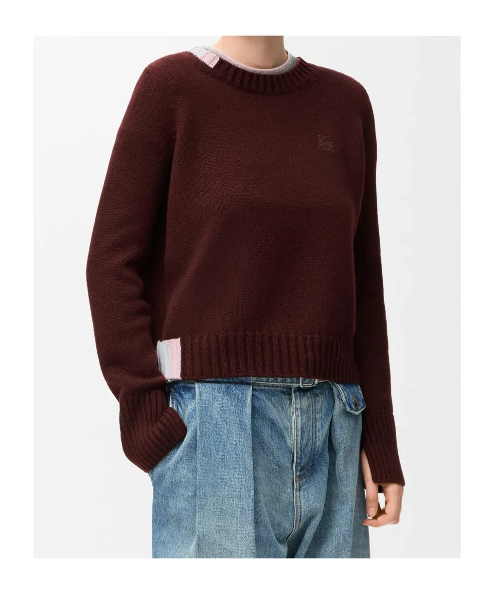 Loewe Anagram Embroidered Knitted Pullover