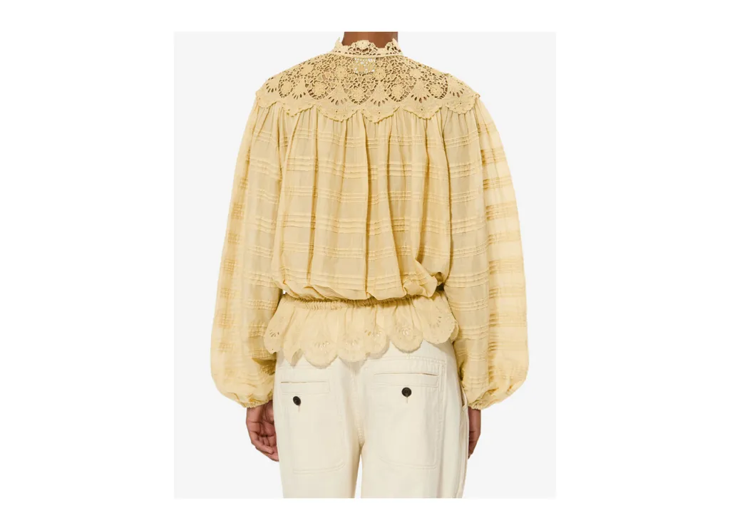 Polly Cotton And Floral Lace Blous