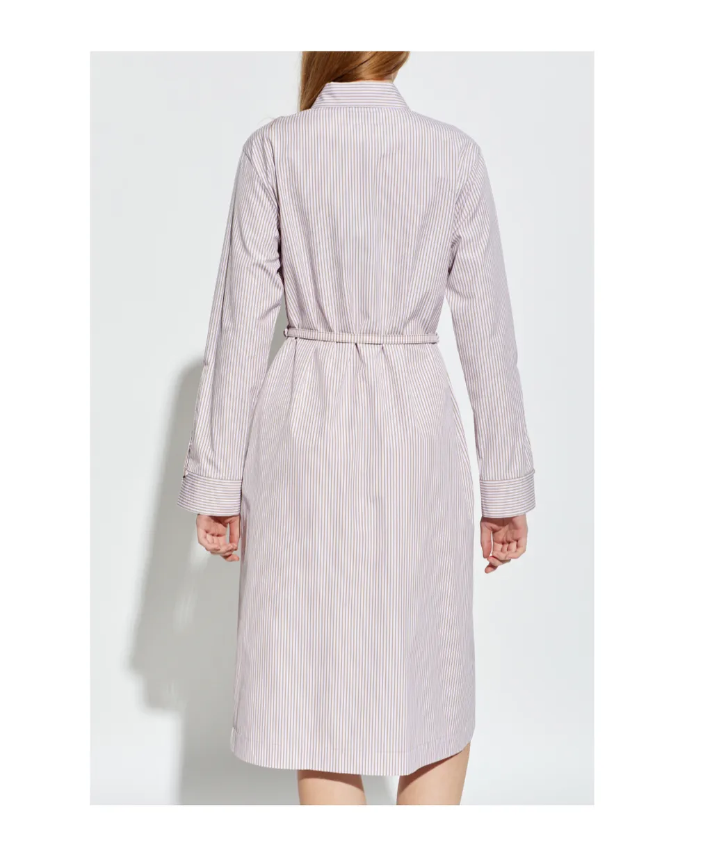 Fendi Striped Belted Waist Shirt Dress