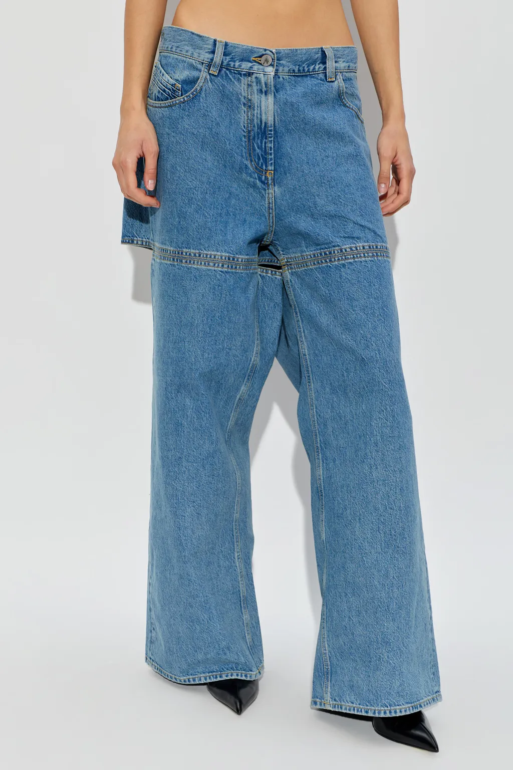 The Attico High-Waisted Wide-Leg Jeans