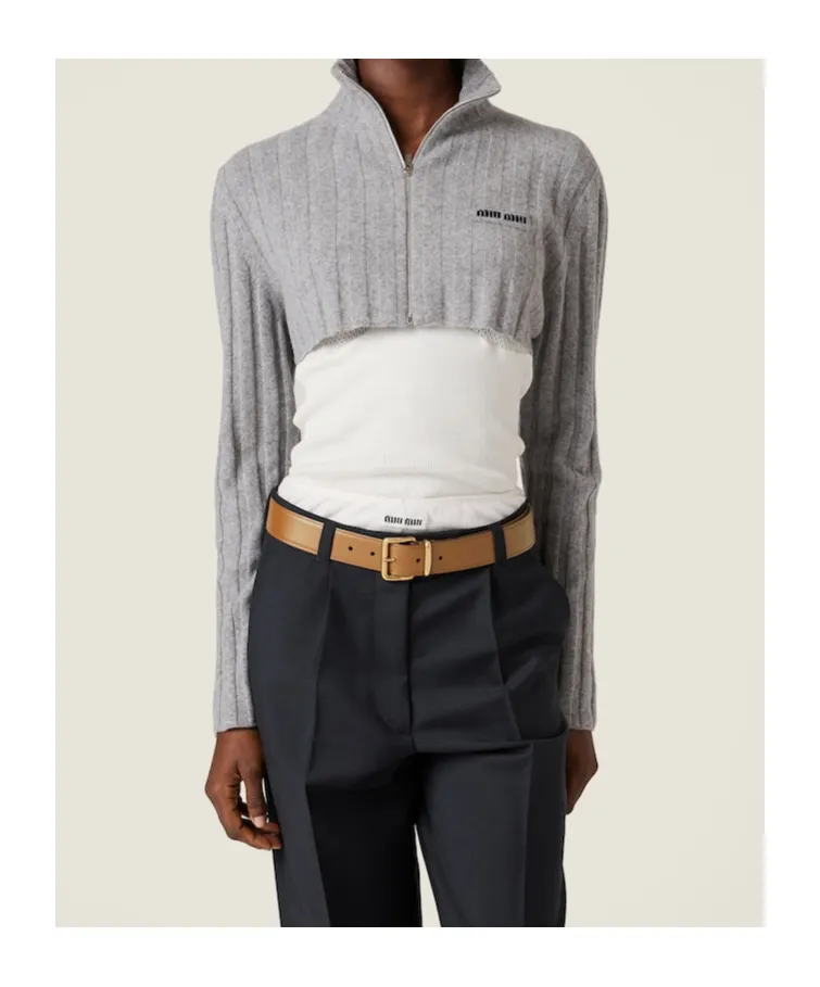 Cropped Wool And Cashmere Cardigan