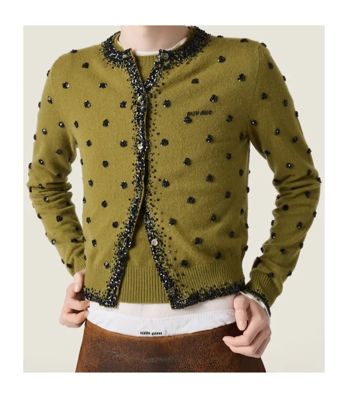 Embroidered Cashmere Cardigan