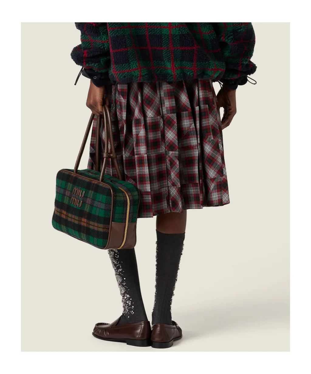 Tartan Patchwork Midi Skirt