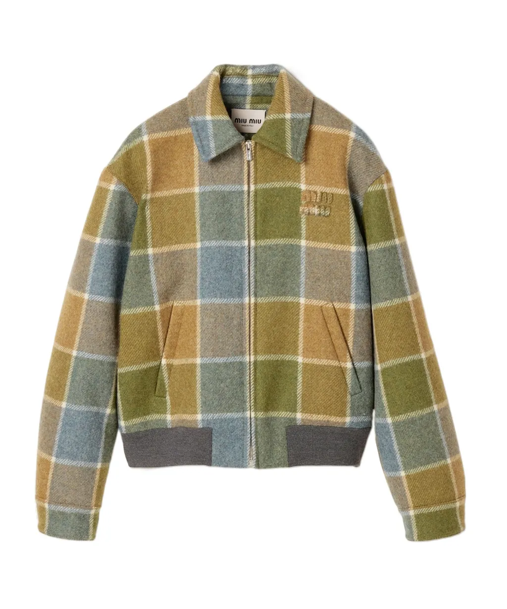 Checked Blouson Jacket