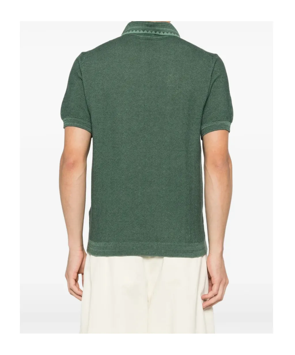 Etro Logo Embroidered Pique Polo Shirt
